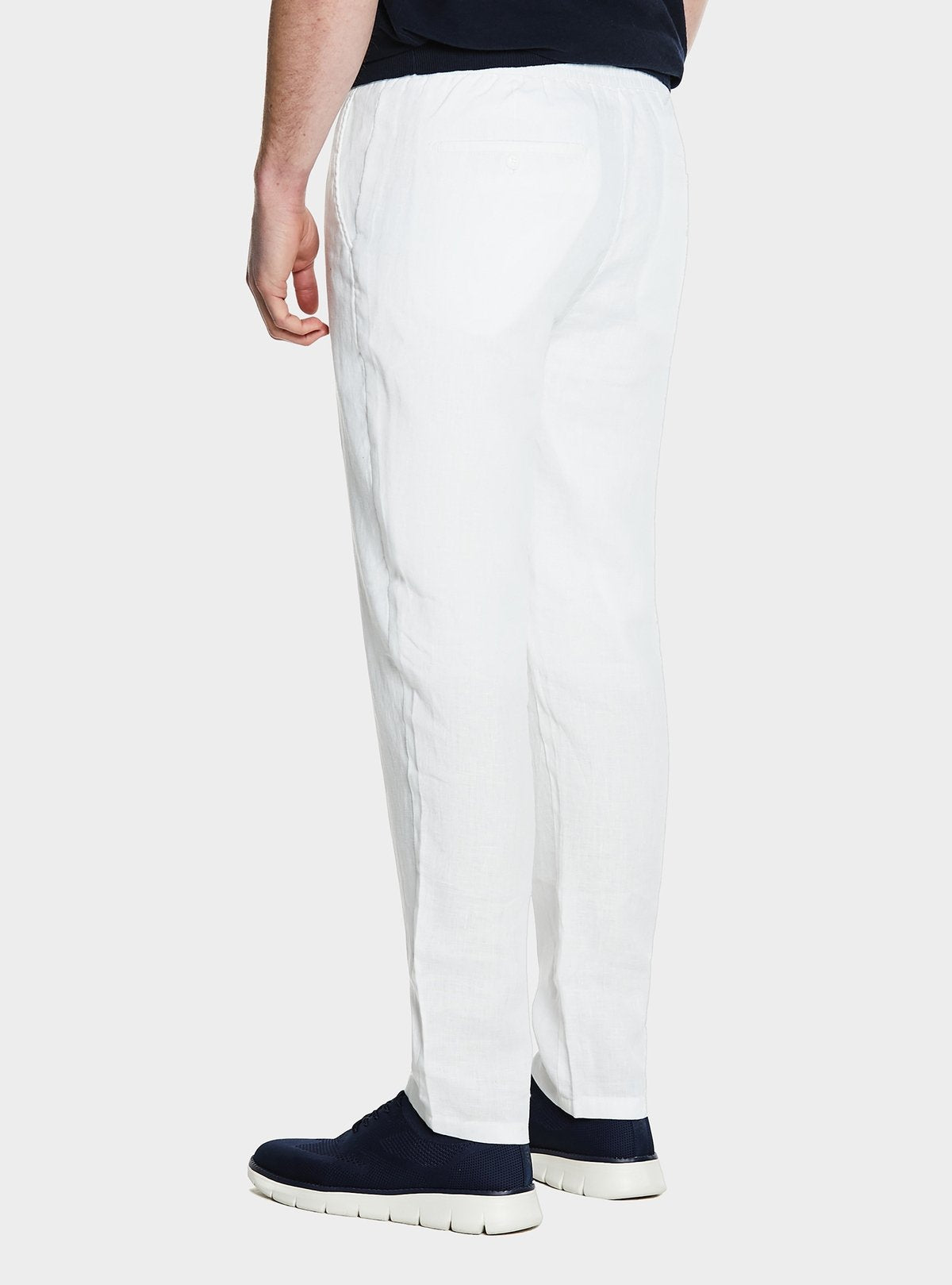 Pure linen trousers with drawstring