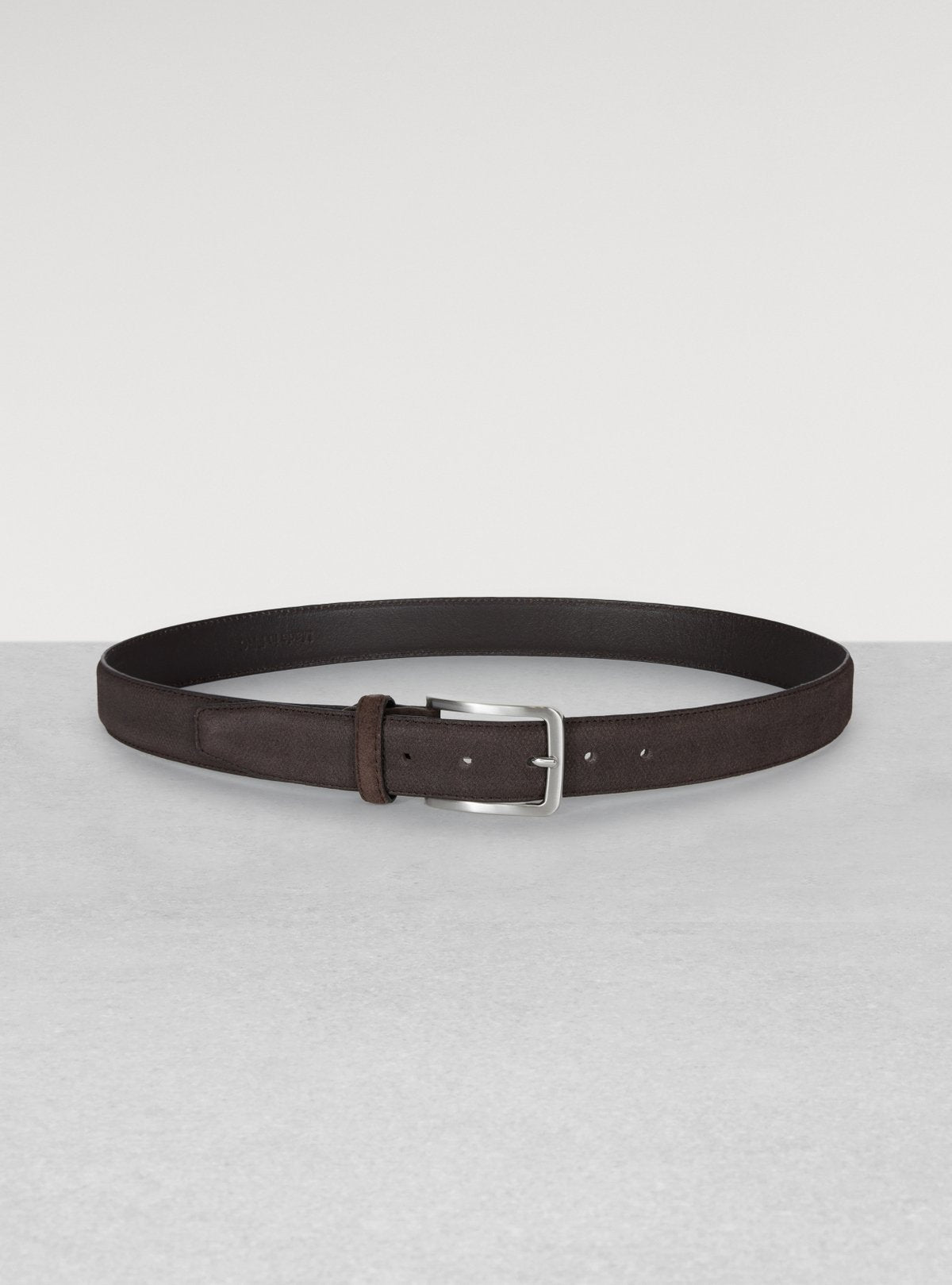 Stamped suede belt
