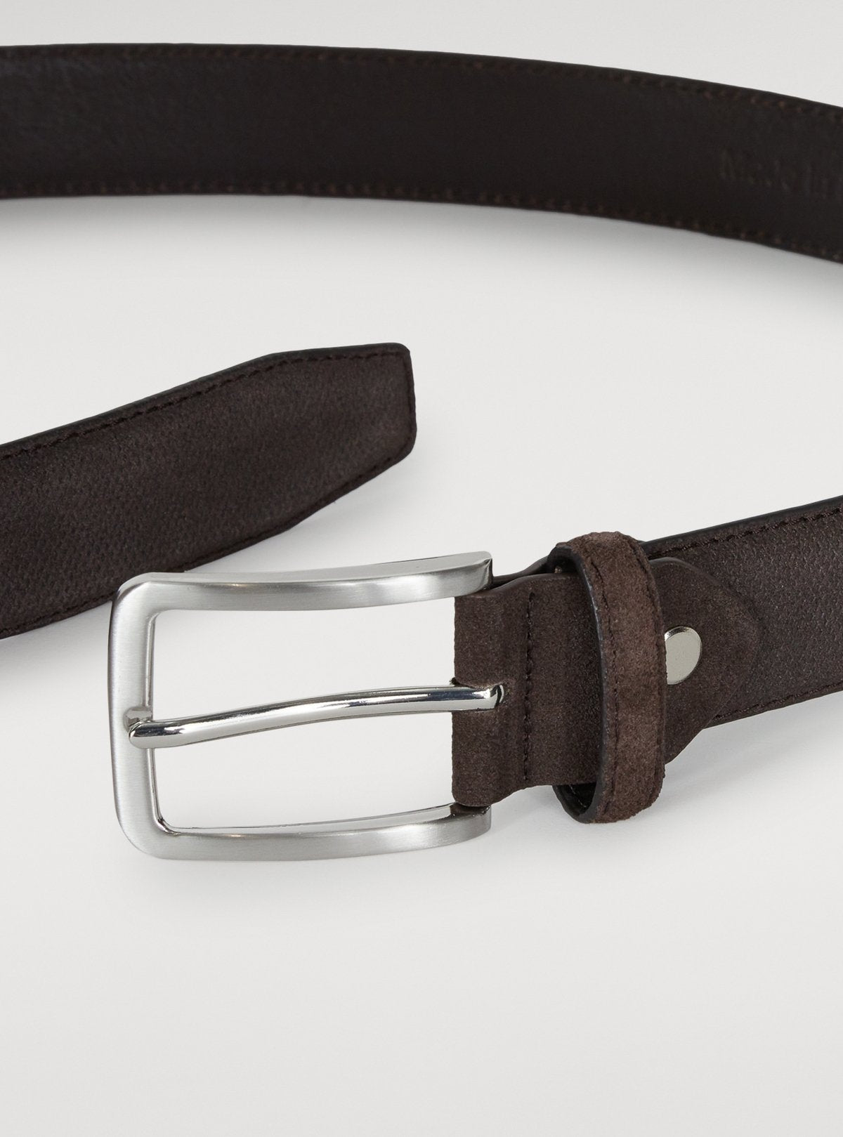 Stamped suede belt