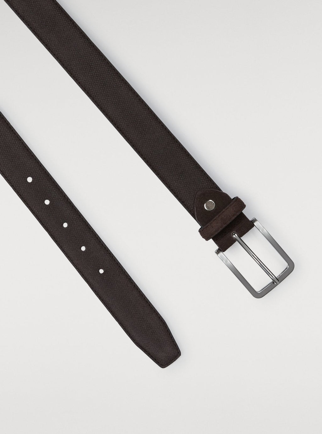Stamped suede belt