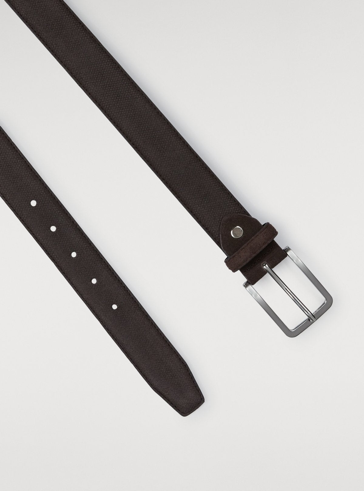 Stamped suede belt