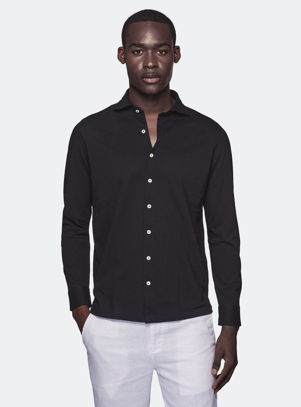 Polo camicia in cotone piquet.