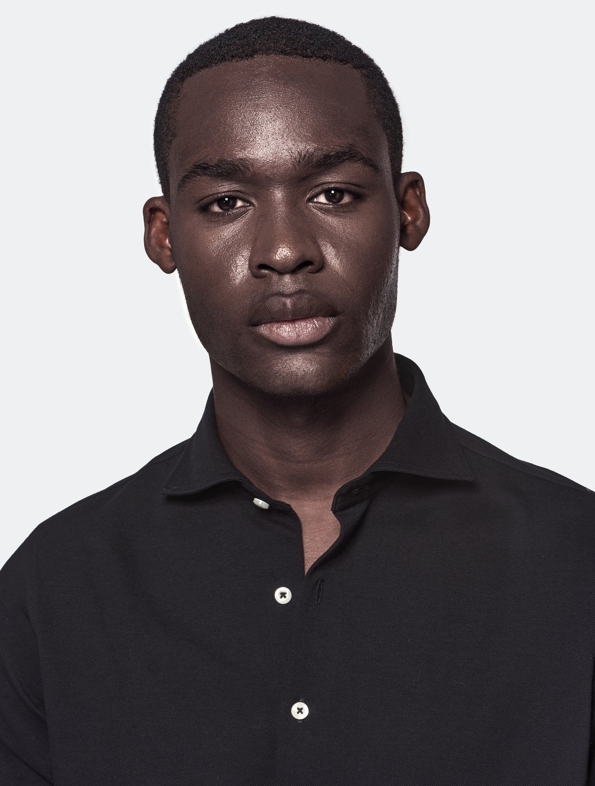 Polo camicia in cotone piquet.
