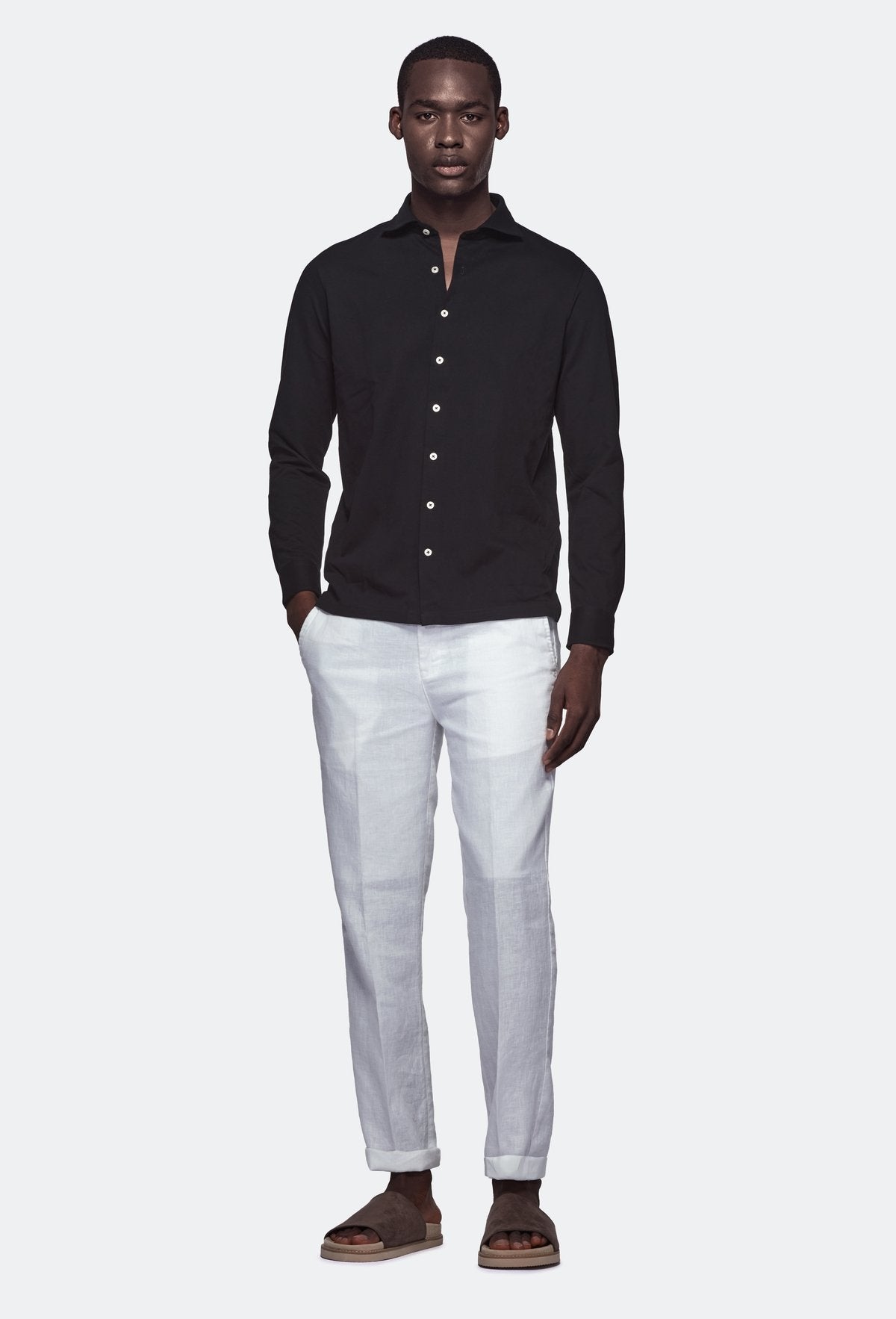Polo camicia in cotone piquet.