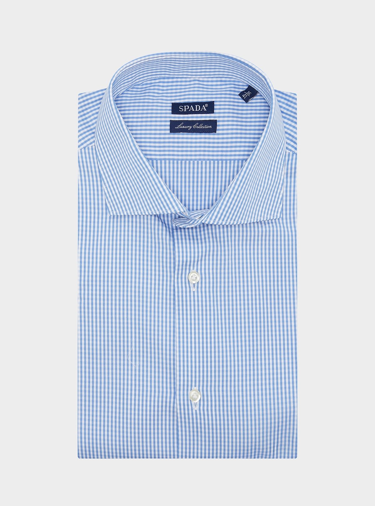 Shirt in pure cotton with check pattern and French collar