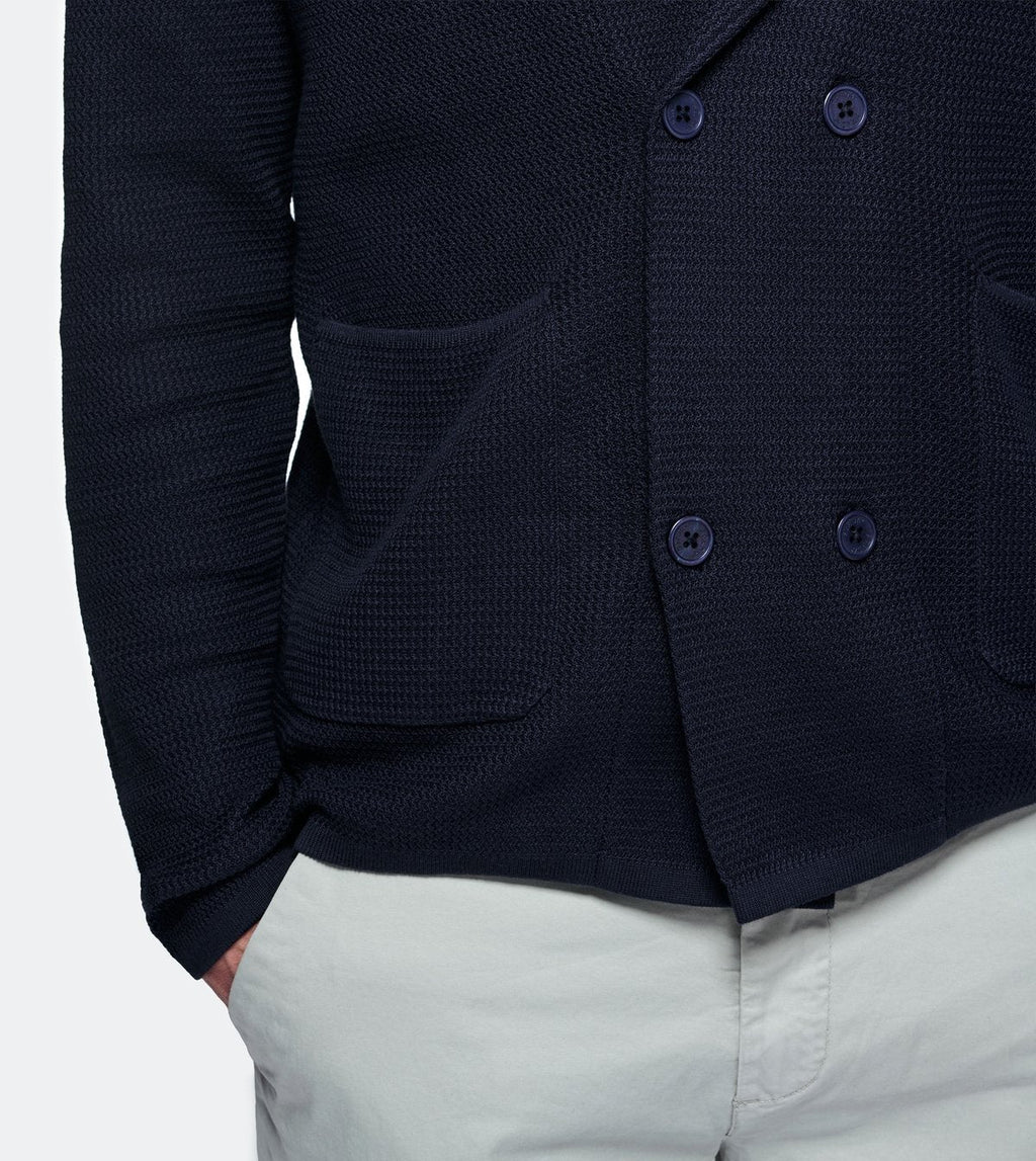 Double-breasted sweater in 100% cotton