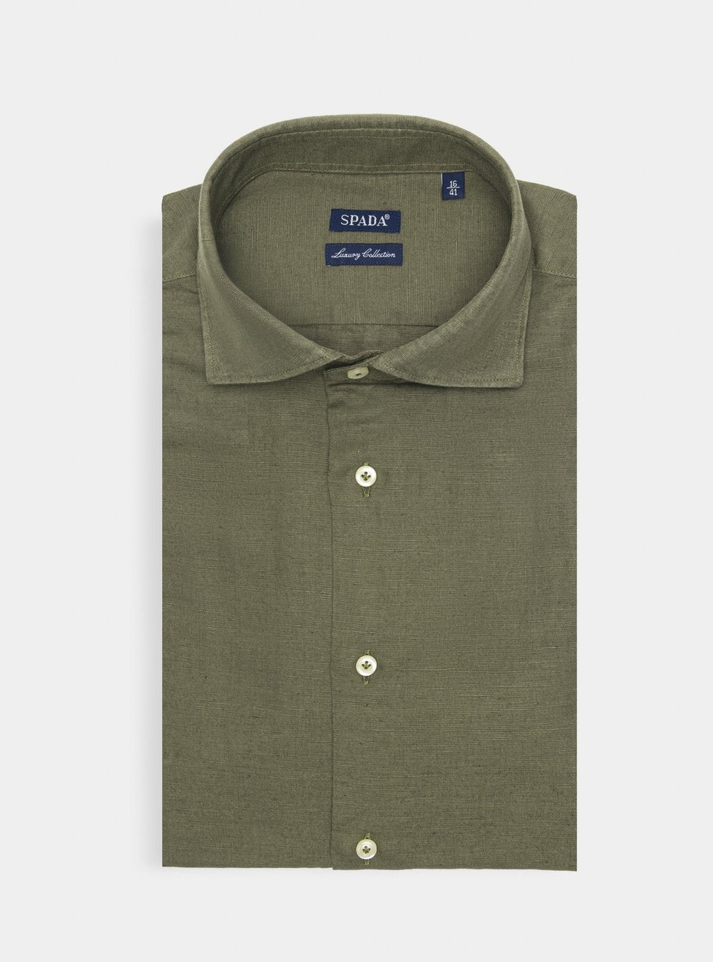Camicia collo francese in lino e cotone-0