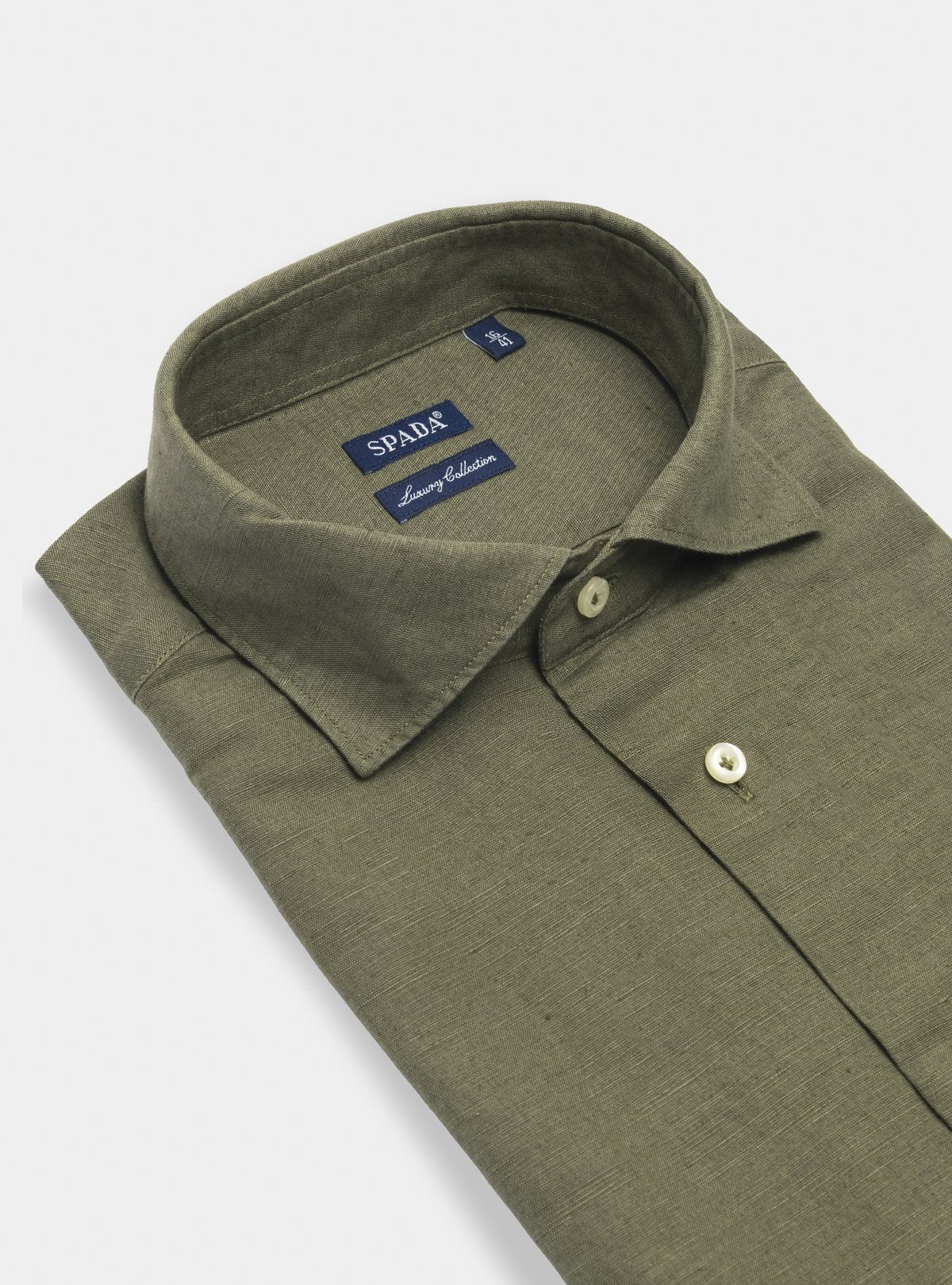 Camicia collo francese in lino e cotone-2