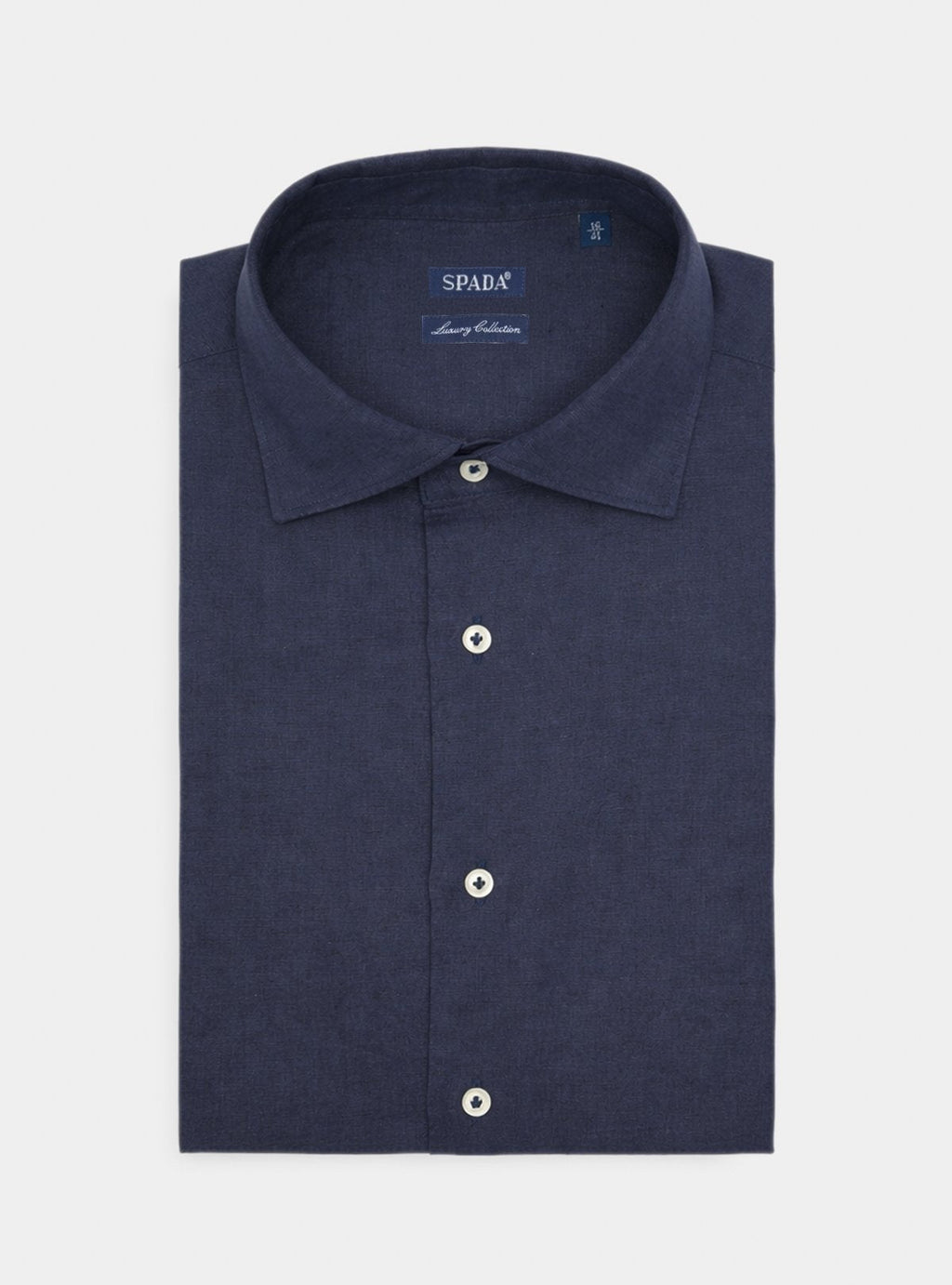 Camicia collo francese in lino e cotone-0