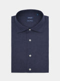 Camicia collo francese in lino e cotone-0