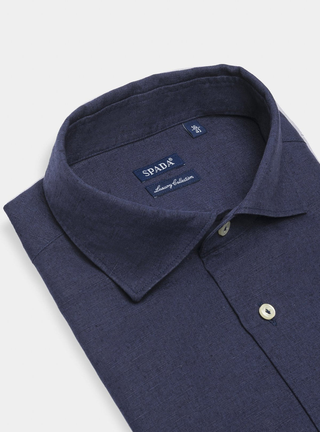 Camicia collo francese in lino e cotone-2