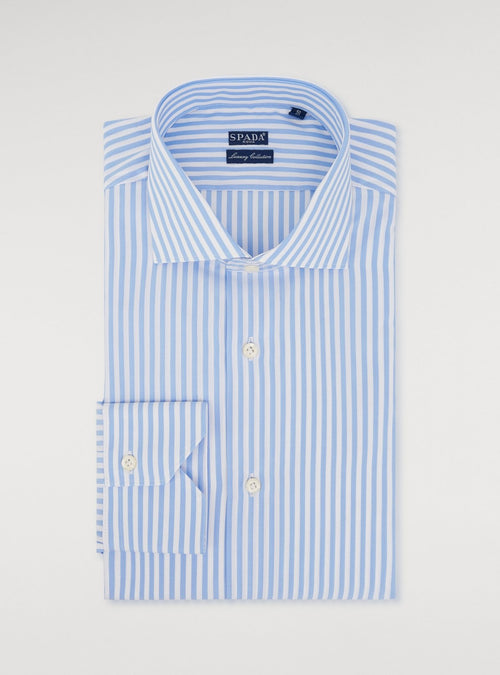 Camicia bastoncino collo francese in puro cotone-0