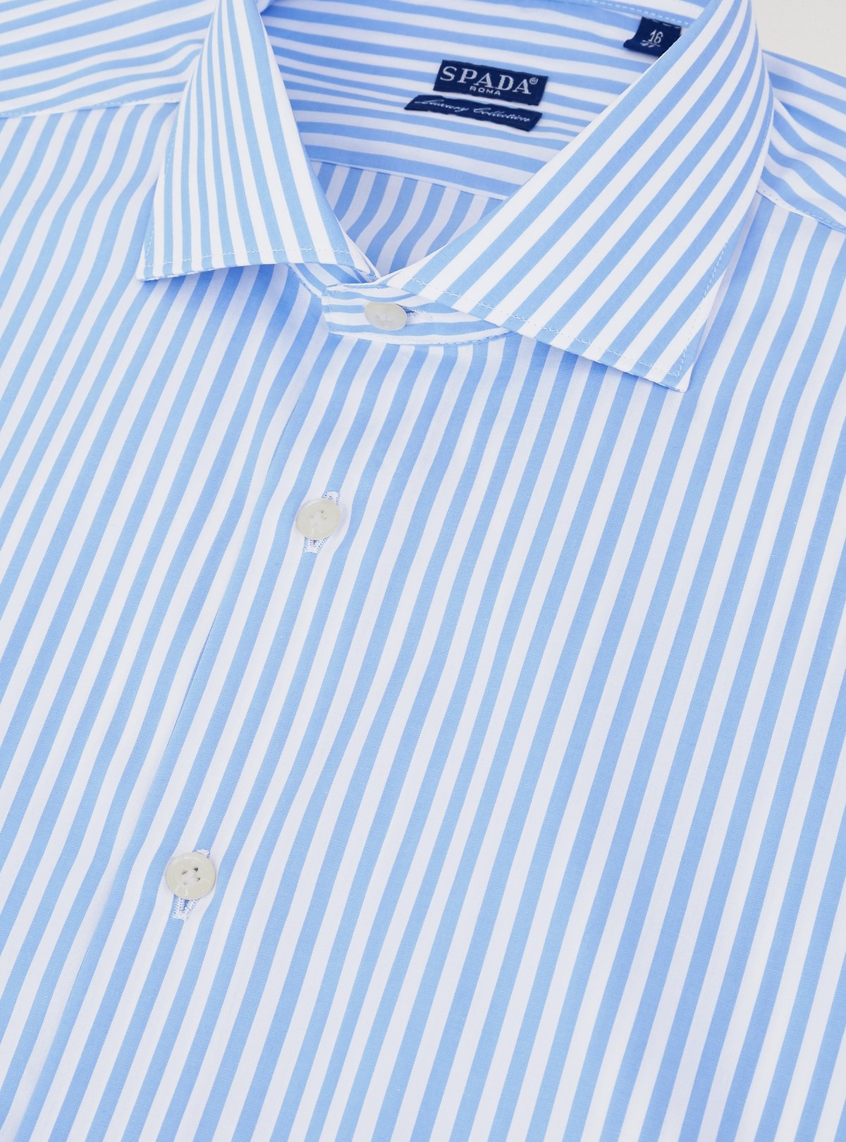 Camicia bastoncino collo francese in puro cotone-2
