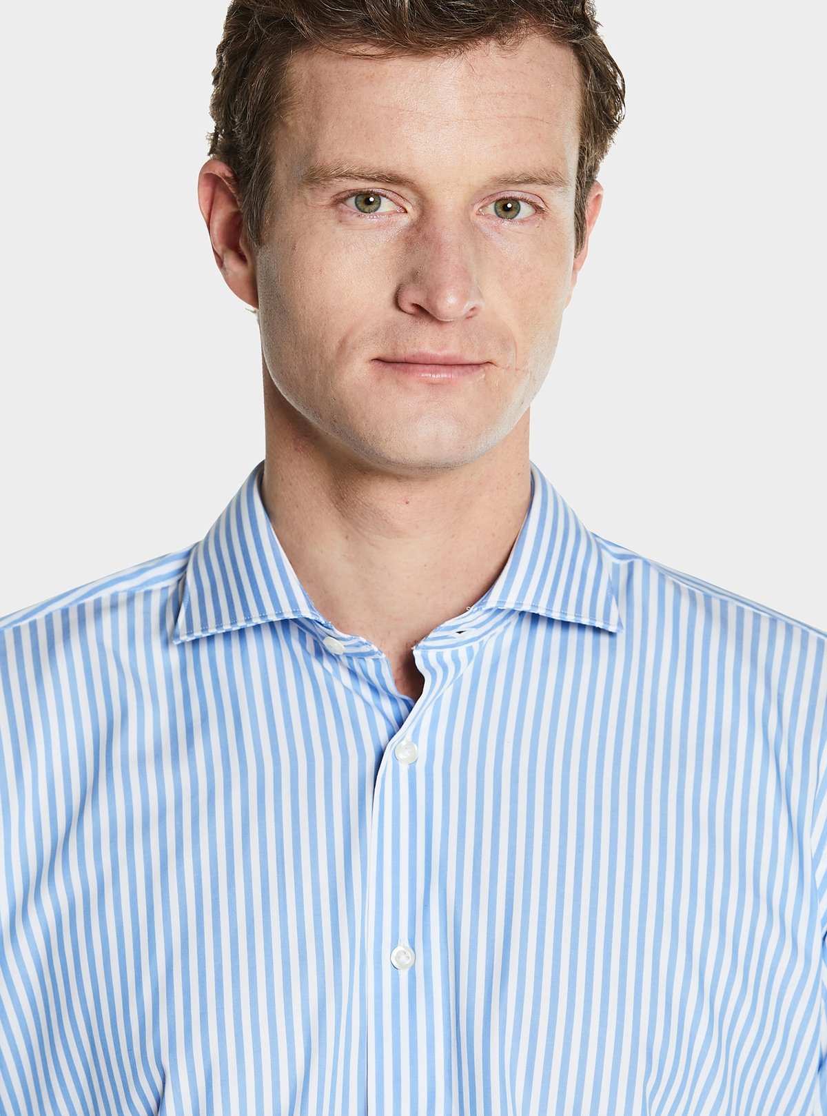 Camicia bastoncino collo francese in puro cotone-1